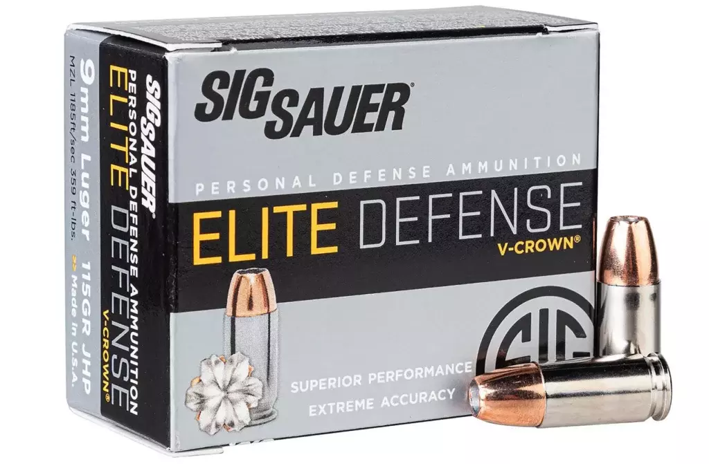 Sig Sauer Elite Defense V-Crown 9mm ammunition