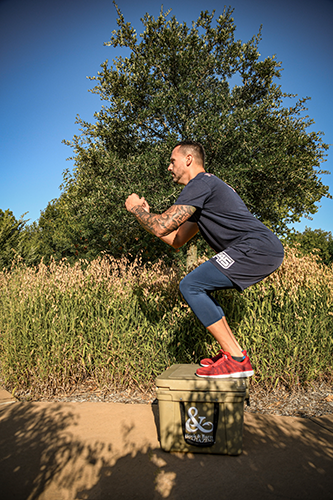 Functional fitness training - box jumps