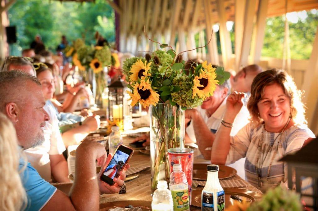 people eating in a restaurant