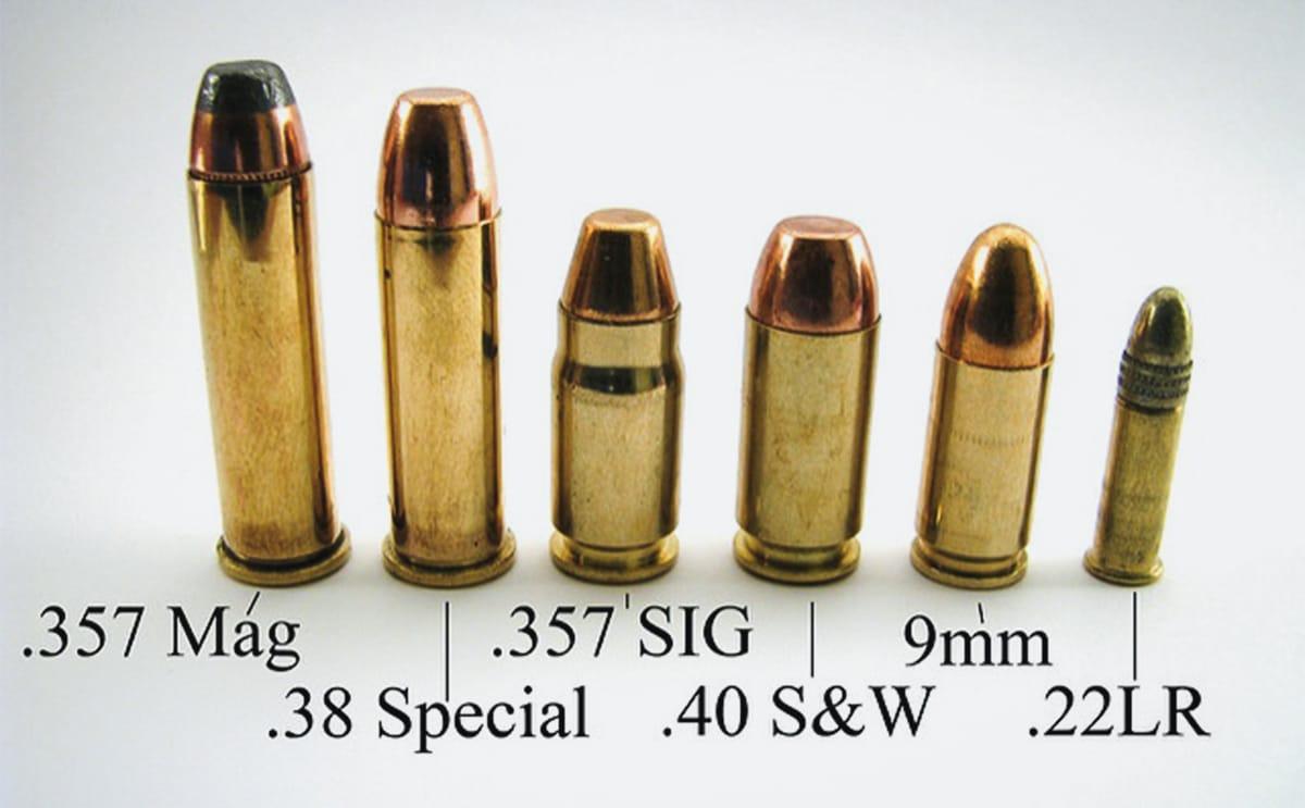 357 magnum, 38 special, 357 sig, 40 s7w, 9mm, 22LR