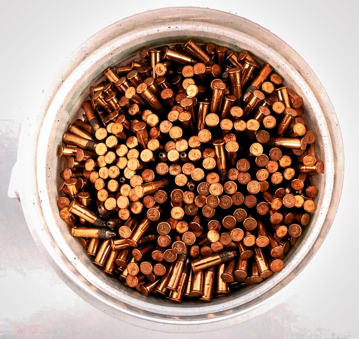 bucket of .22 LR ammo