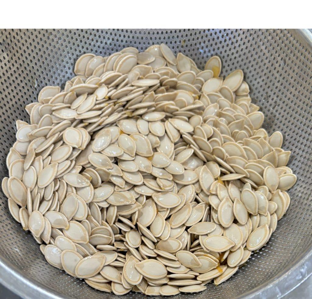 rinsed pumpkin seeds